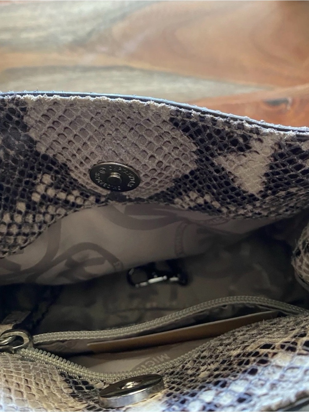 Michael Kors Hand Bag in Gray and Black with Silver Hardware - Picture 6 of 13